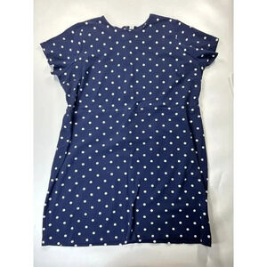 Old Navy Dress Women's 4X Navy Blue & White Polka Dot Short Sleeve Sheath